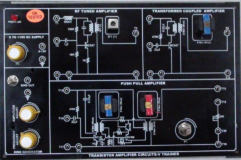 RF TUNED AMPLIFIER; TRANSFORMER COUPLED AMPLIFIER & PUSH PULL AMPLIFIER Trainer Model ETR 019