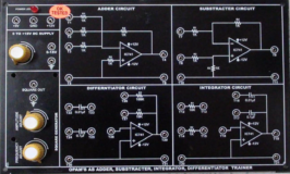 INTEGRATOR, DIFFRENTIATOR, SUMMING & DIFFERENCE AMPLIFIER USING 741 TRAINER Model ETR 020