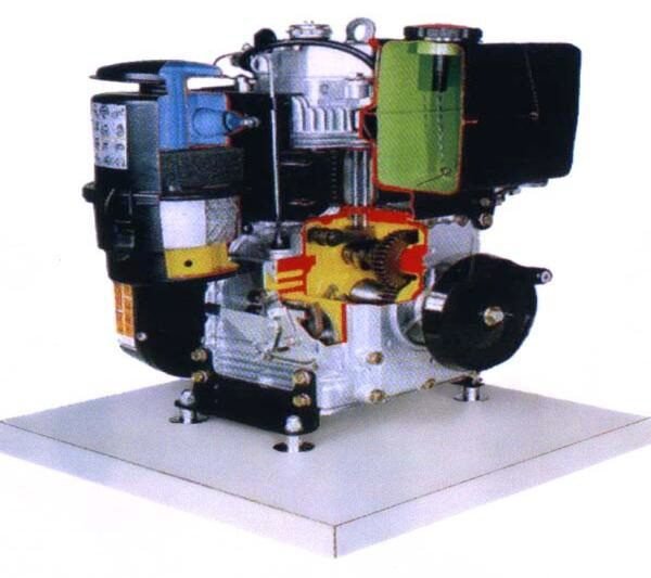 Automotive Single Cylinder Four Stroke Diesel Engine, Hand Crank Operated Model AM 048